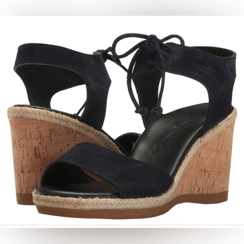Paul Green Melissa Women Wedge Sandals , Blue Suede - Size 6